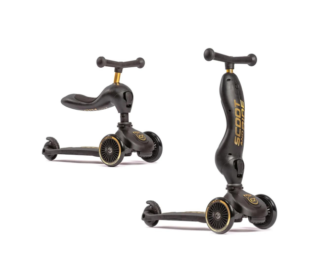 Scoot & Ride Highwaykick 1 Jeździk i hulajnoga 2w1 Black & Gold LE - 1021825 - zdjęcie